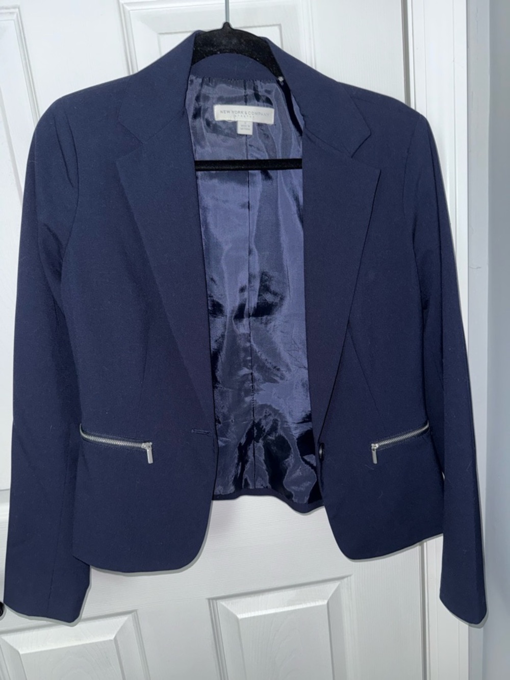 New York & Company Women's Navy Blazer Jacket Size 2